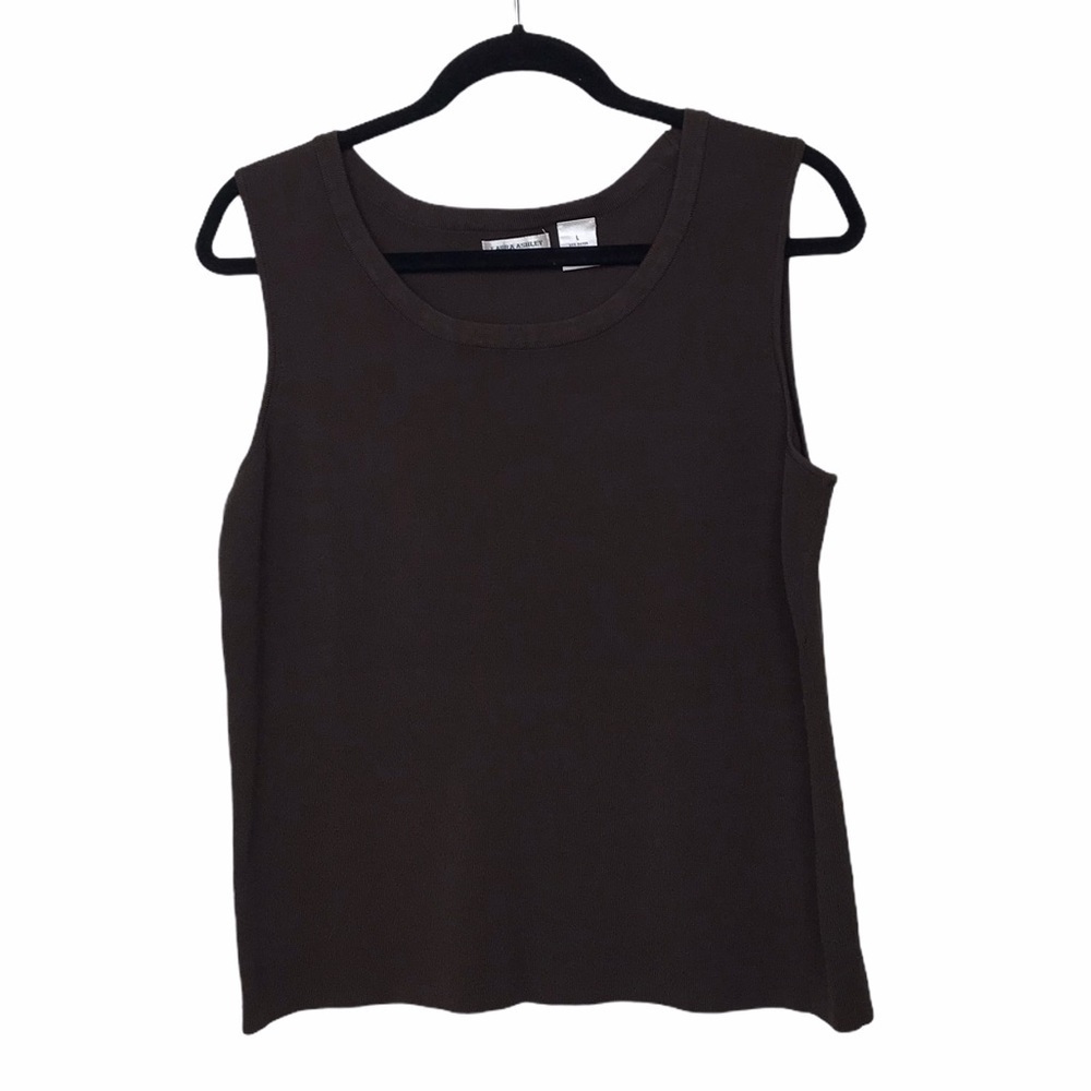 Laura Ashley Brown Sleeveless Tank Top Blouse